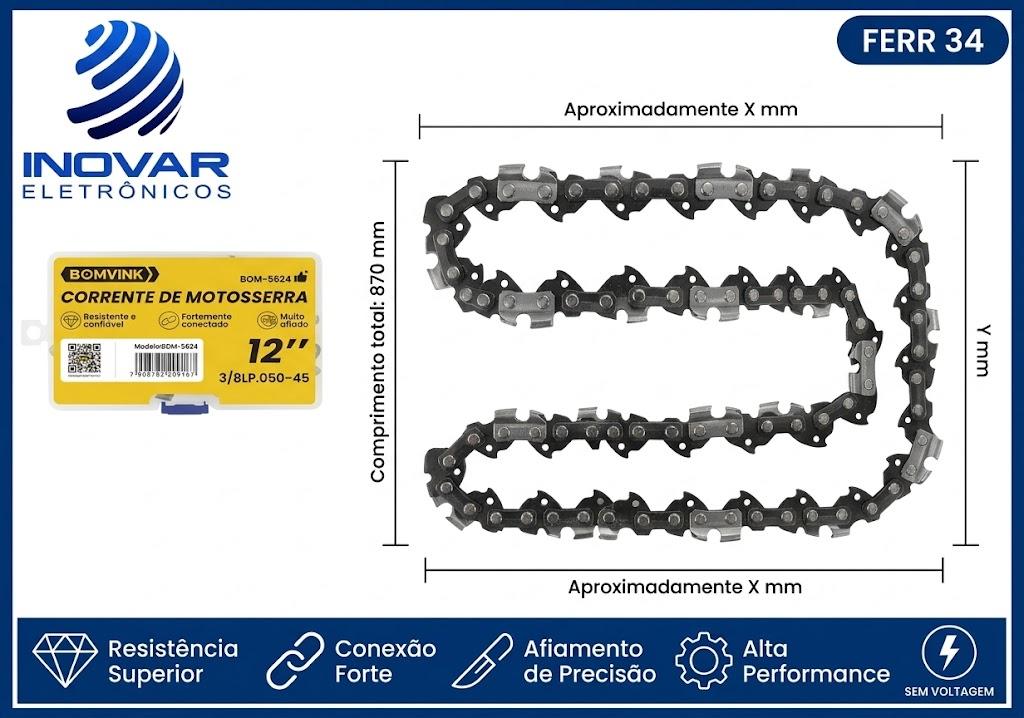 FERR 34 CORRENTE PARA MOTOSERRA 12" BOM-5624