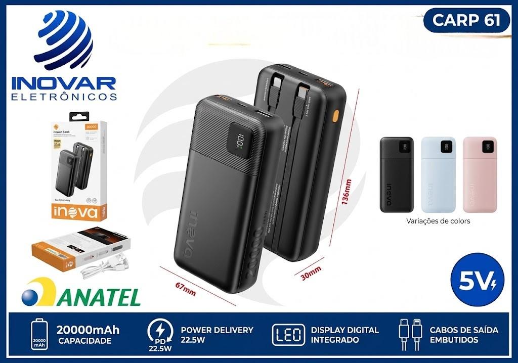 CARP 61 CARREGADOR PORTATIL 20.000 mAh TURBO 22,5W  BA-POW 079 H