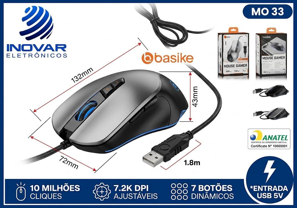 MO 33 MOUSE GAMER 7 BOTOES 7200 DPI BA-MOU 341