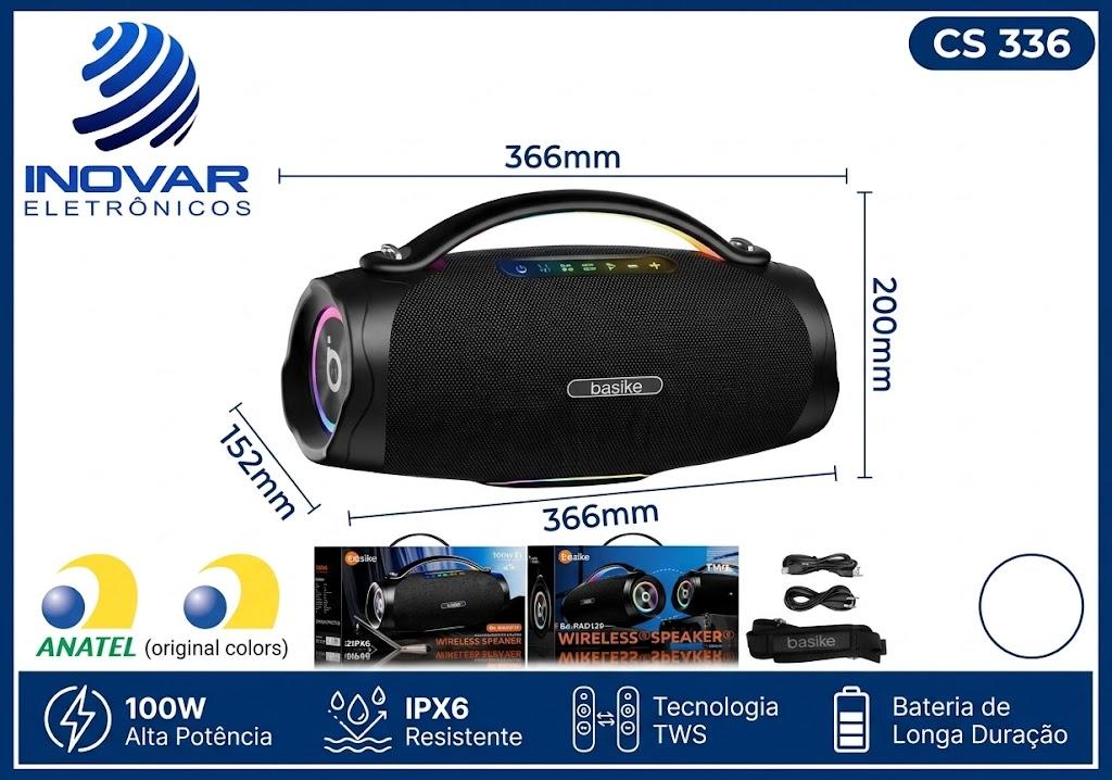 CS 336 CAIXA DE SOM POTENTE TWS 100 W RMS BA-RAD 179