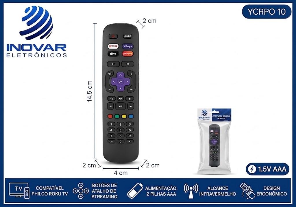 YCRPO 10 CONTROLE REMOTO PHILCO ROKU LE-7356