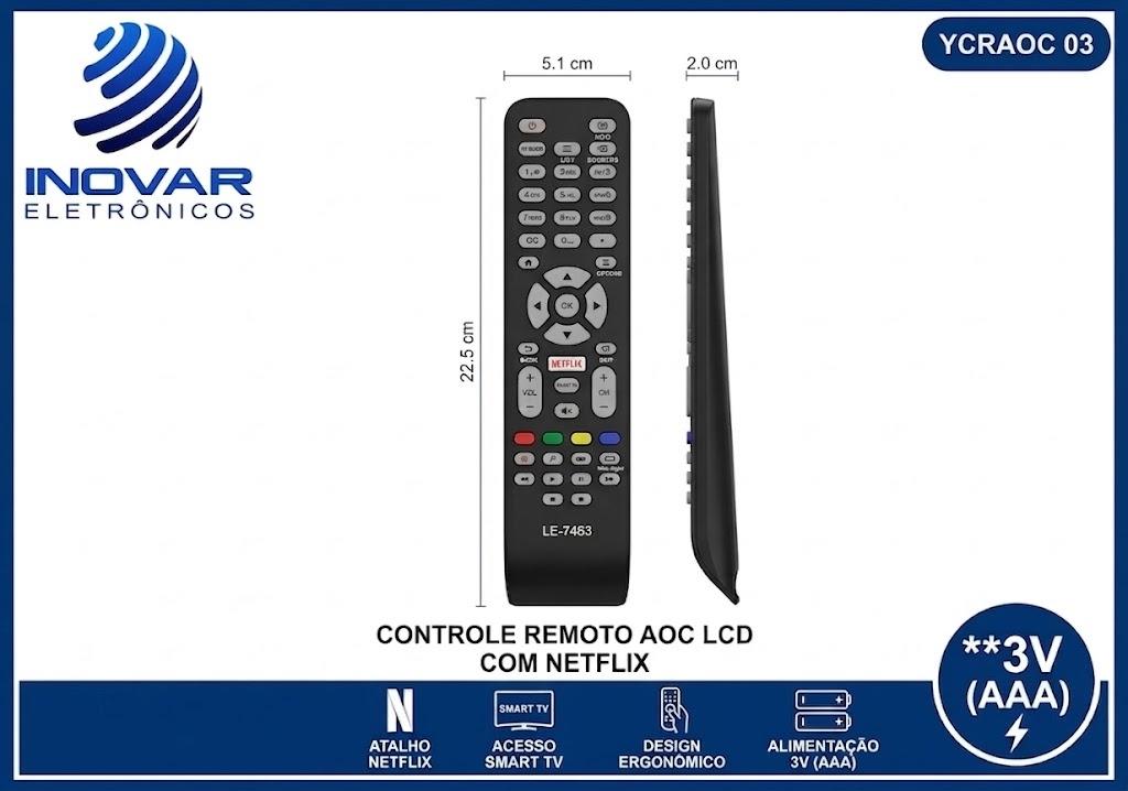 YCRAOC 03 CONTROLE REMOTO P/ SMART TV AOC LE-7463