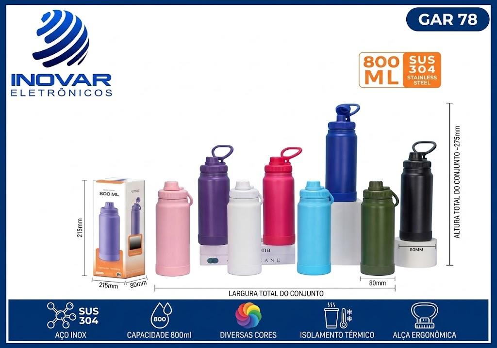 GAR 78 GARRAFA TERMICA EM INOX  800 ML WU-605