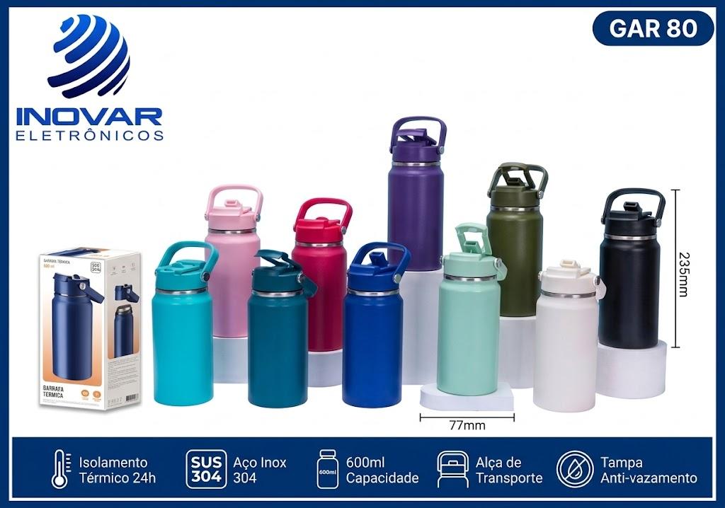 GAR 80 GARRAFA TERMICA EM INOX  600 ML WU-612