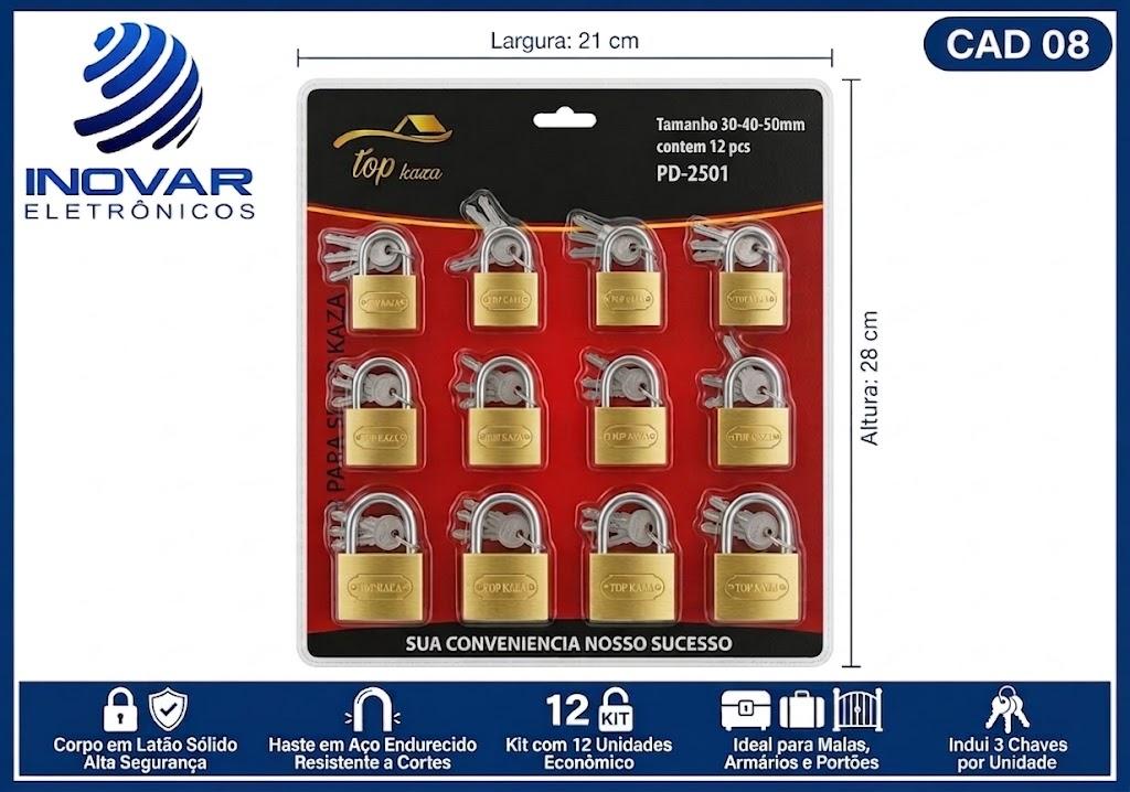 CAD 08 CARTELA COM 12 CADEADOS