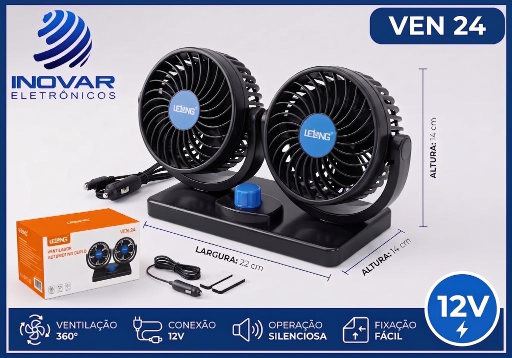VEN 24 VENTILADOR AUTOMOTIVO DUPLO 12V LE-5720