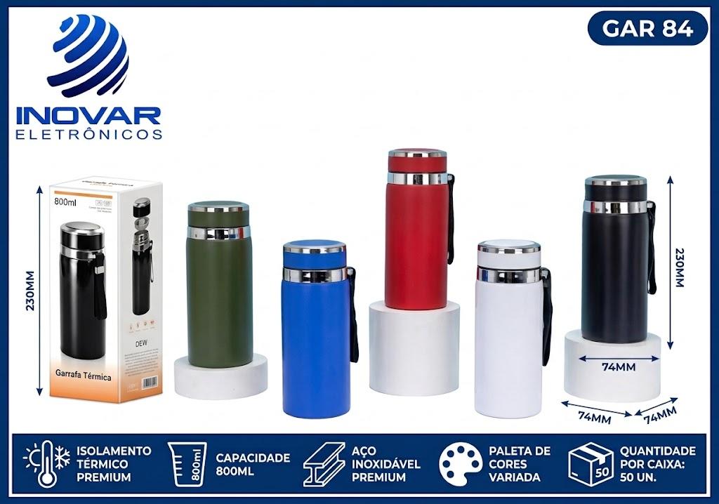 GAR 84 GARRAFA TERMICA EM INOX 800 ML WU-533