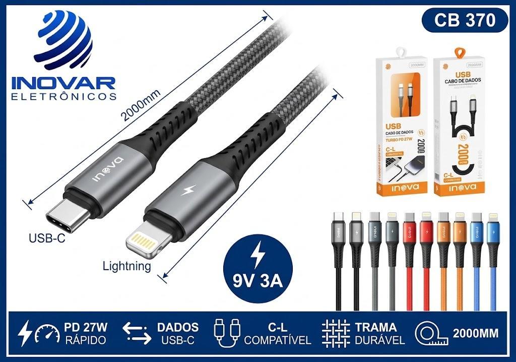 CB 370 CABO 2 METROS USB-C LIGHTNING IPHONE MD-13173