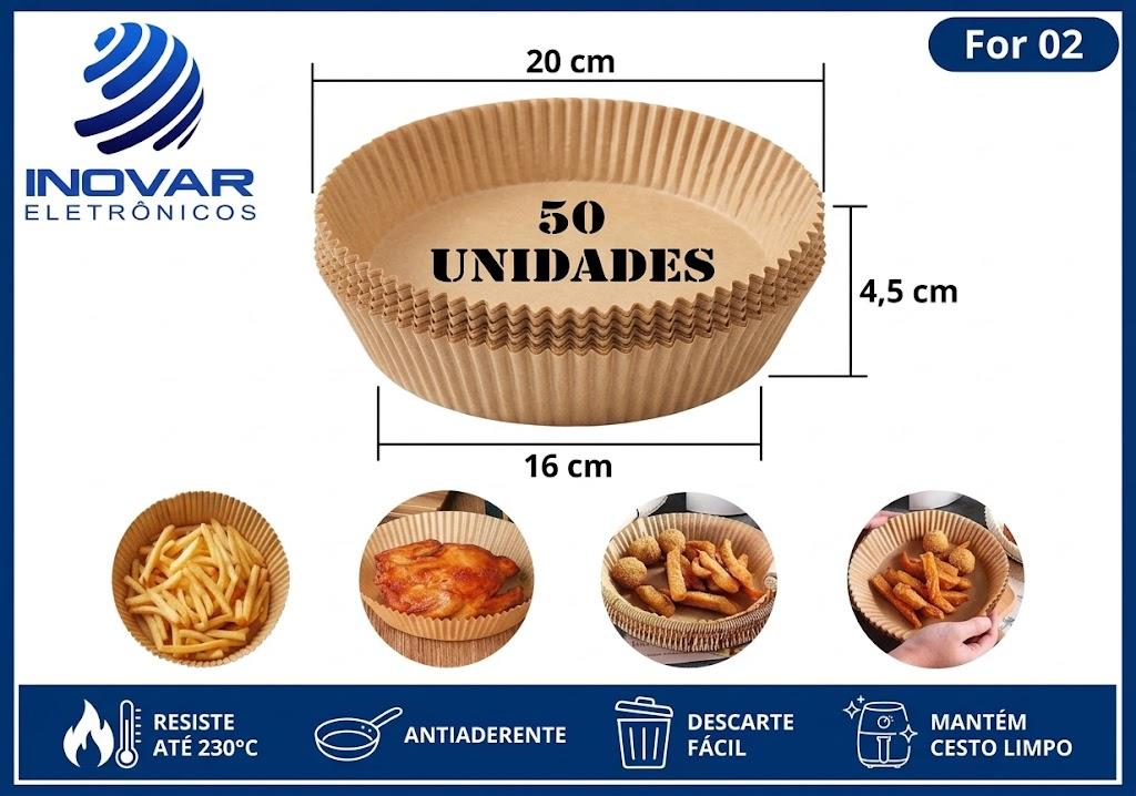 FOR 02 KIT COM 50 FORMAS DE PAPEL PARA AIR FRYER TX2025