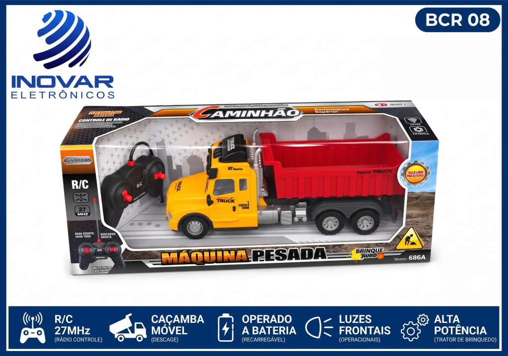 BCR 08 CAMINHÃO CAÇAMBA CONTROLE REMOTO A PILHA 686A