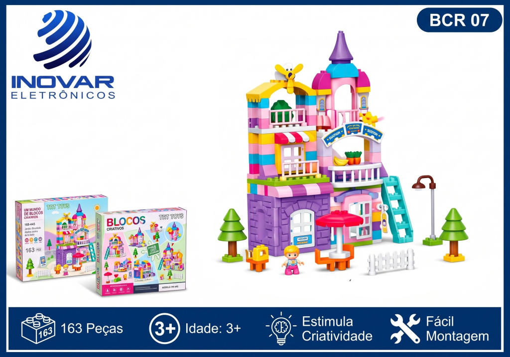 BCR 07 BLOCO DE MONTAR CRIATIVO CASTELO 163 PEÇAS 188-A45