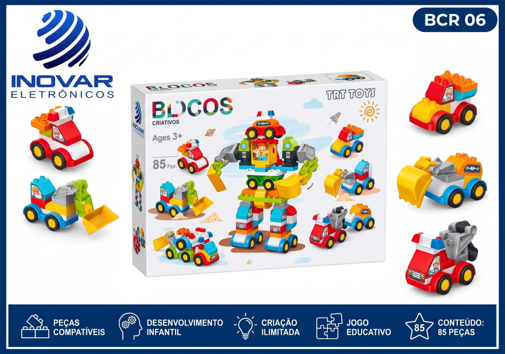 BCR 06 BLOCOS DE MONTAR ROBO CARRINHOS 85 PCS 188-A31