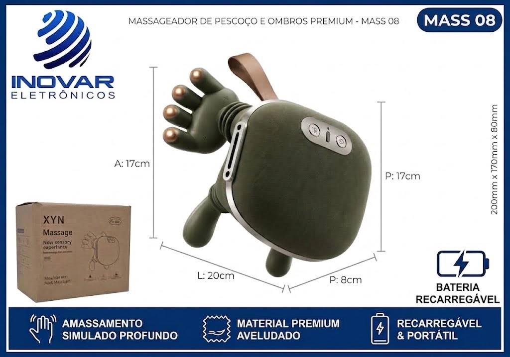 MASS 08 MASSAGEADOR DE PESCOÇO E OMBRO PREMIIUM A BATERIA FH-680