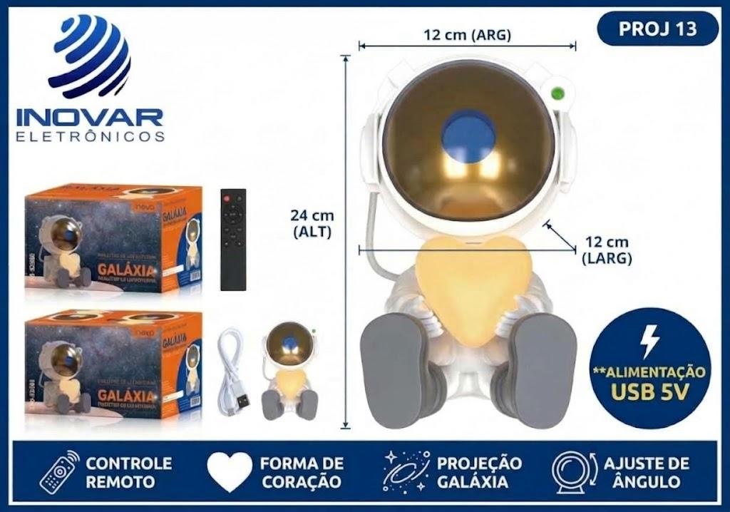 PROJ 13 PROJETOR ASTRONAUTA COM CONTROLE REMOTO XKD-12599