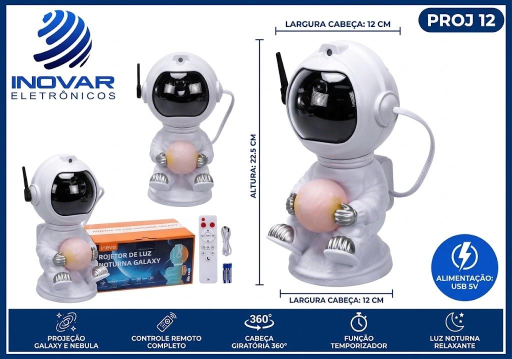PROJ 12 PROJETOR ASTRONAUTA COM CONTROLE REMOTO XKD-12563