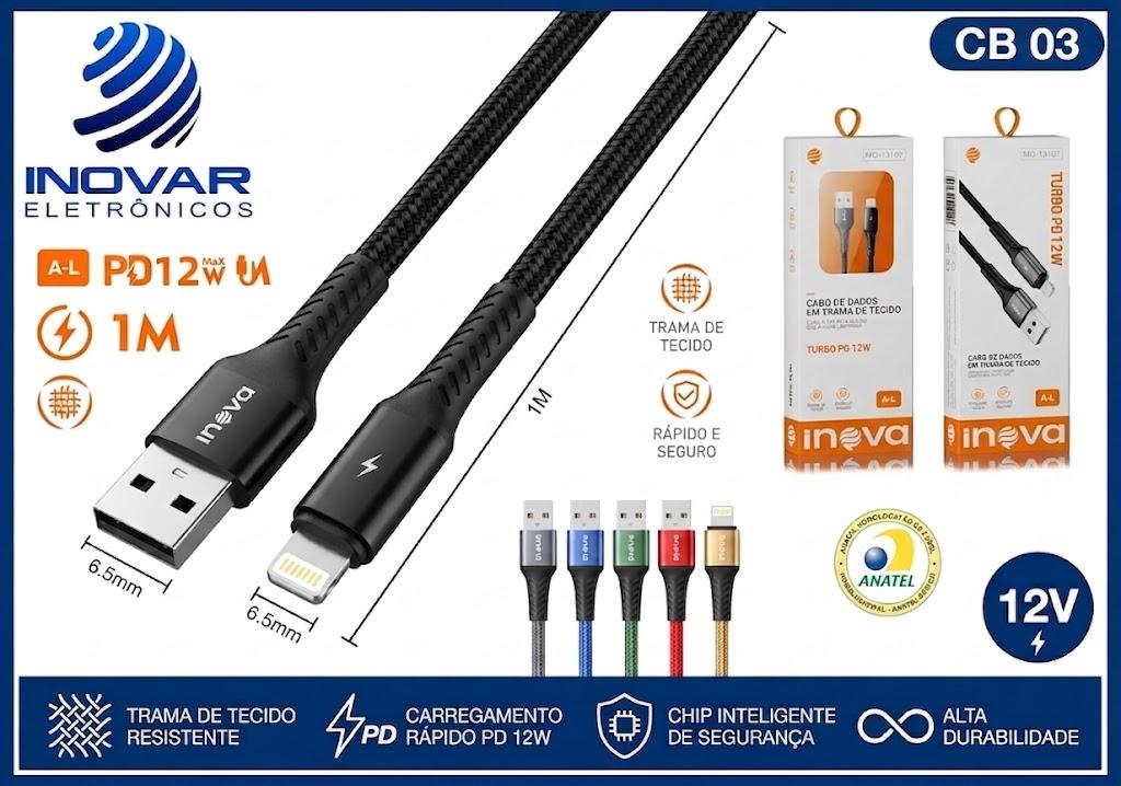 CB 03 CABO CARREGADOR INOVA USB / LIGHTNING ( IPHONE ) 1 METRO CBO-6010 6123