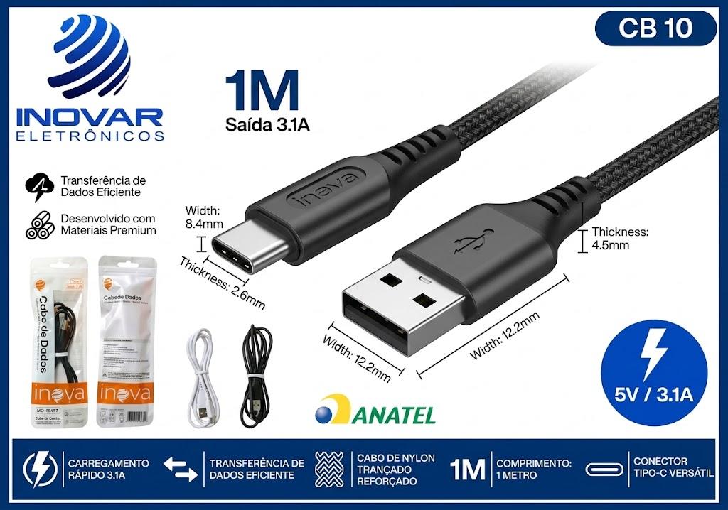 CB 10 CABO USB/TIPO C 1 METRO INOVA CBO 9823 5730 089 5828