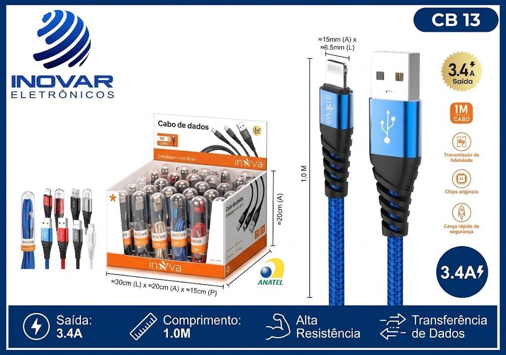 CB 13/COMBO EXPOXITOR CABO USB/IPHONE lightning COM 30 UNIDADES