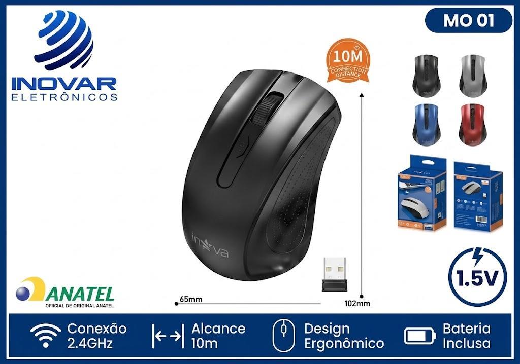 MO 01 MOUSE OPTICO SEM FIO WIRELESS INOVA  KV 8608 8609 8580