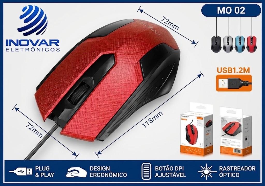 MO 02 MOUSE OPTICO COM FIO INOVA 6909 / 6910 / 20057