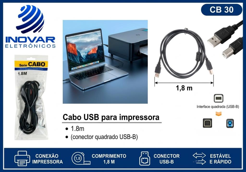 CB 30 CABO PARA IMPRESSORA 1,50 METROS KAP-V06