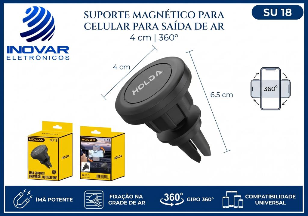 SU 18 SUPORTE DE CELULAR PARA SAIDA DE AR COM IMÃ KA-C028 /CJ-54 SPC-57