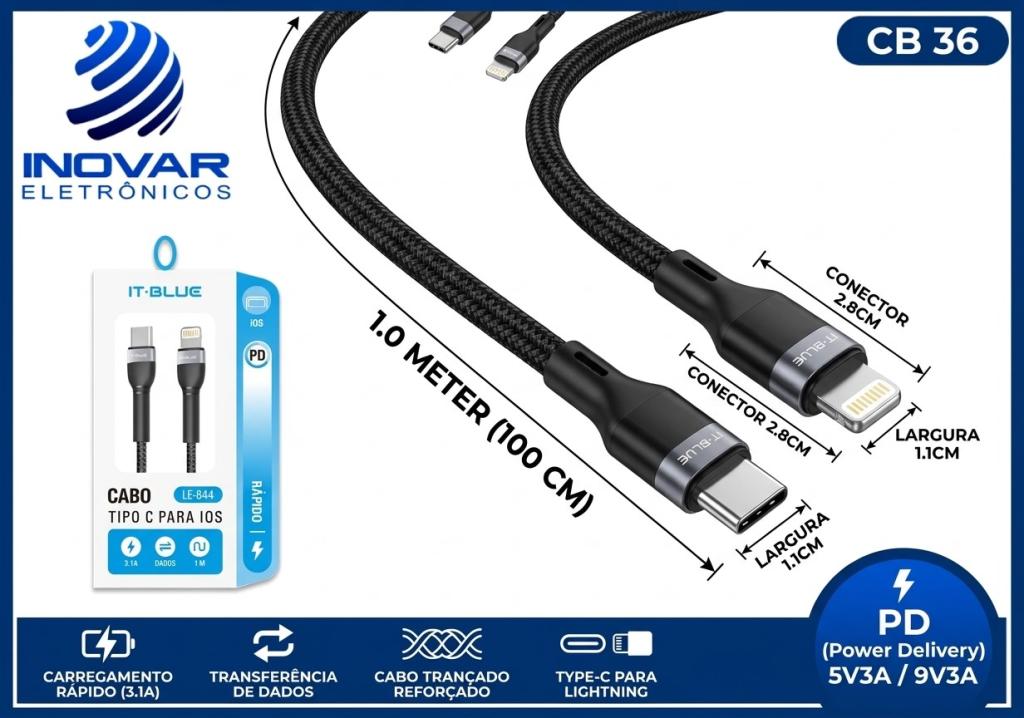 CB 36 CABO  TIPO C /IPHONE 1 METRO LE-848/844