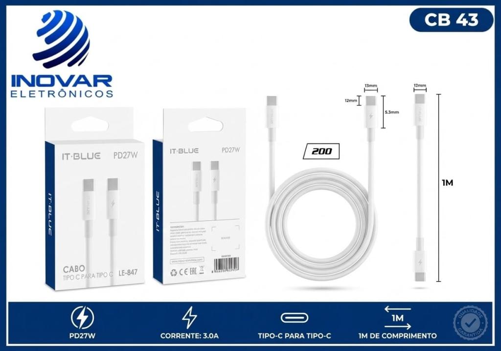 CB 43 CABO TIPO C / TIPO C 1 METRO 3.0A LE-847