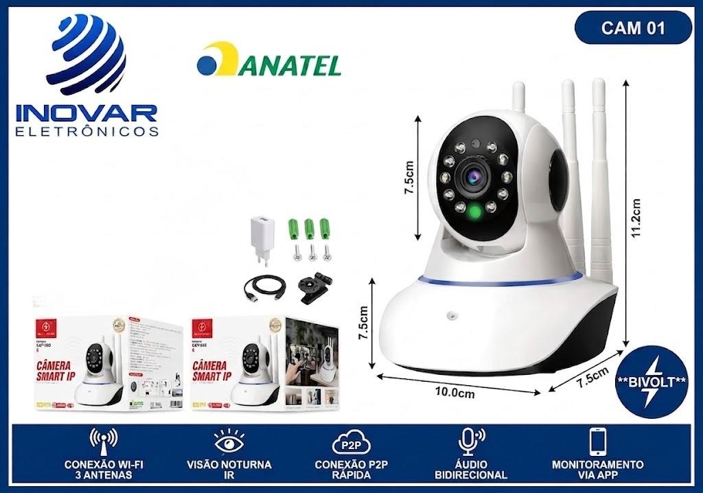 CAM 01 CAMERA IP 360° WIFI 3 ANTENAS APP PIX CAM KAP-S069