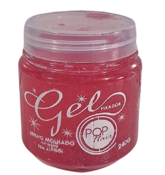 P02 GEL FIX. POPHAIR B.MOLHADO ROSA 240G PC/12UN