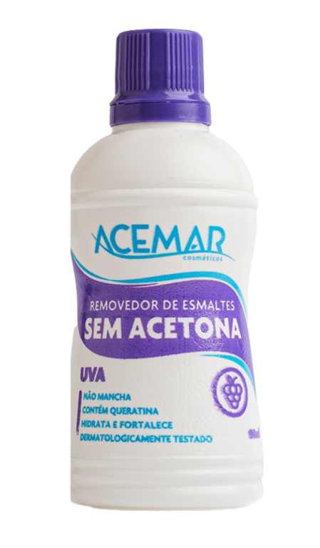 P02 REMOVEDOR DE ESMALTES SEM ACETONA ACEMAR 90 ML  UVA
