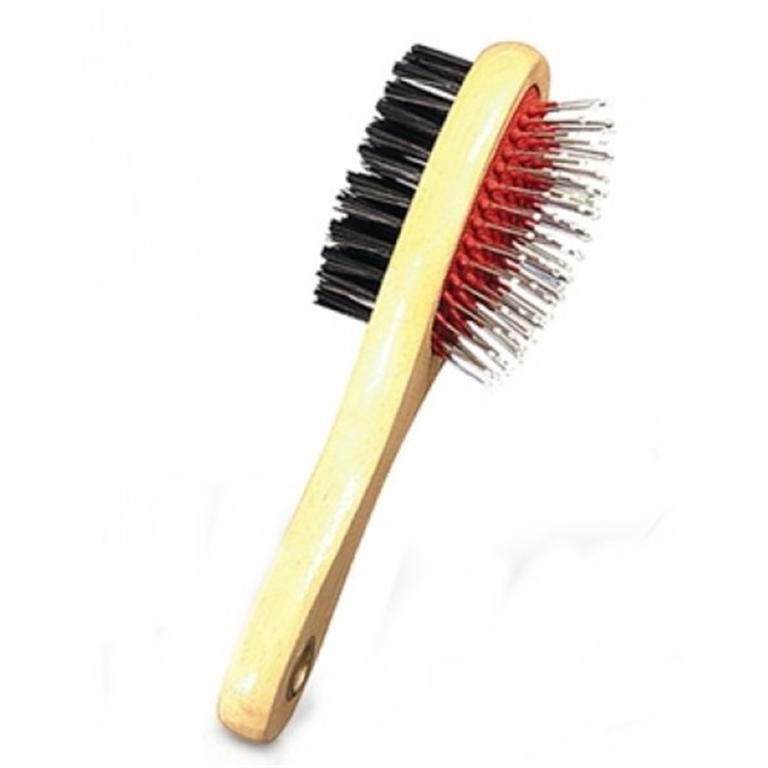 ESCOVA C. MAD. DUPLA PEQ. CERD. BOLINHAS