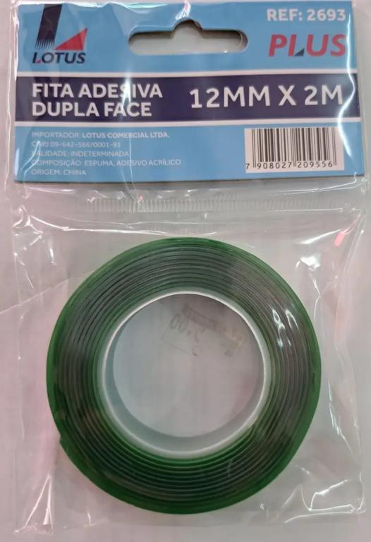 FITA ADESIVA DUPLA FACE 12MM X 2MTS
