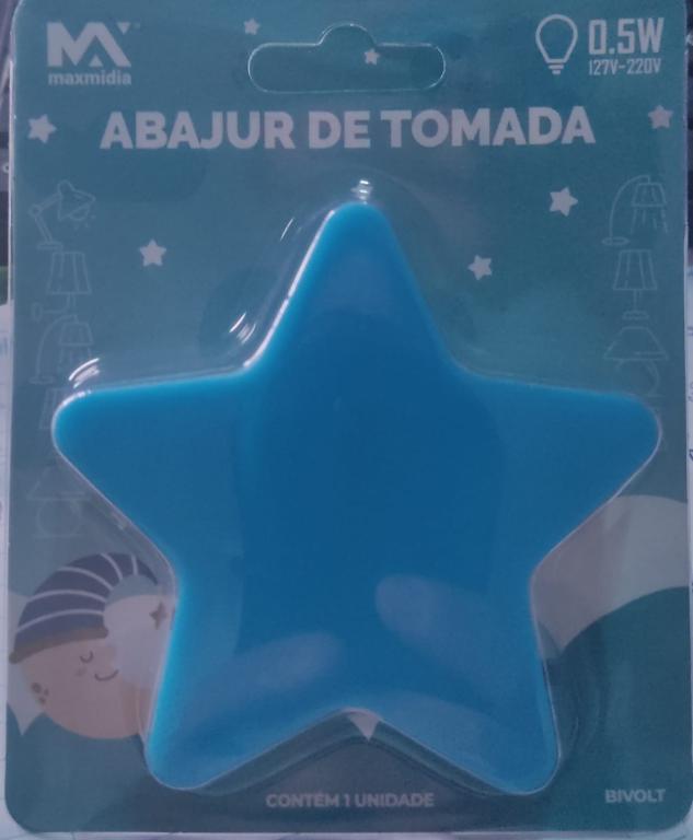 ABAJUR DE LED P TOMADA ESTRELA AZUL