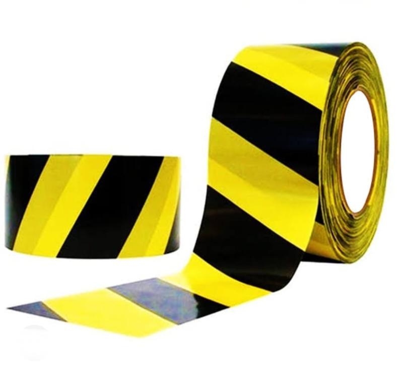 FITA ZEBRADA PRETA E AMARELA 70MMX200MTS