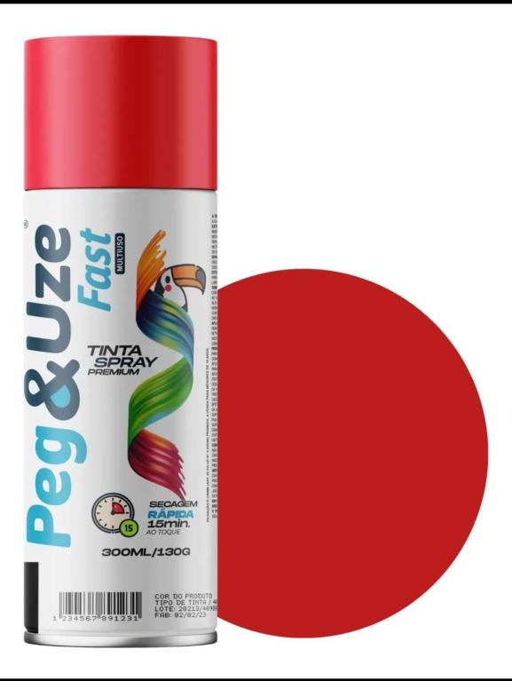 TINTA SPRAY PEG USE UG VERMELHO 300ML /130G (EMB. C/6)