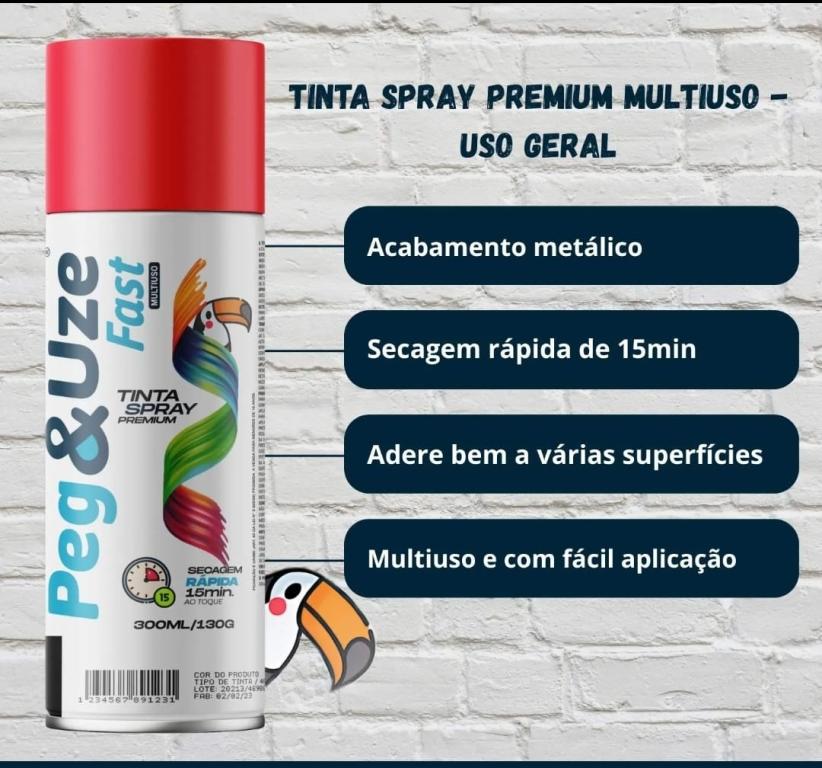 TINTA SPRAY PEG USE UG VERMELHO 300ML /130G (EMB. C/6)