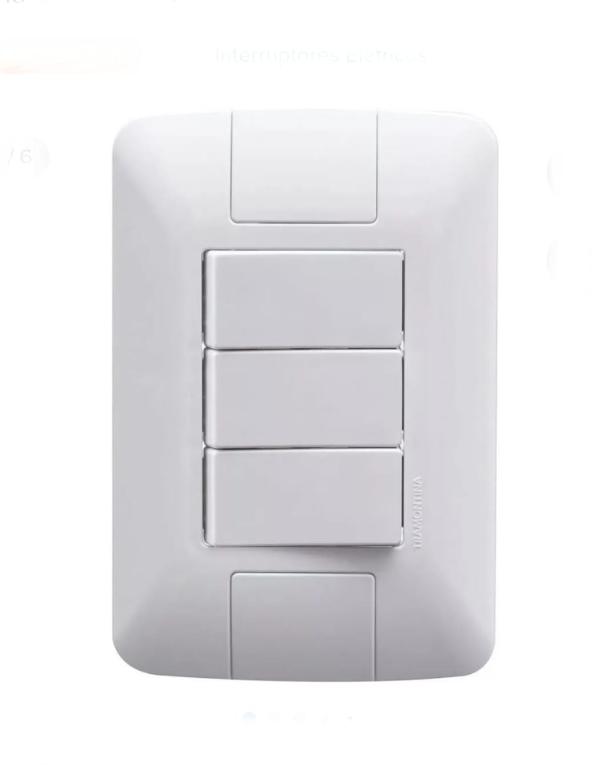 INTERRUPTOR 3 SIMPLES 6A/250V ARIA BRANCO