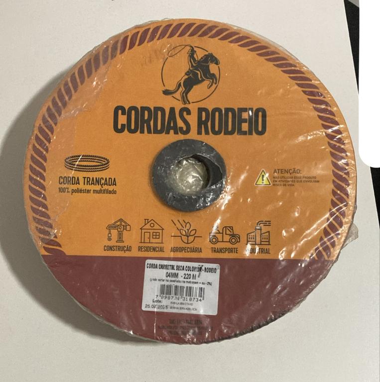 CORDA EM CARRETEL PET RECICLADO COLORIDA 8MM