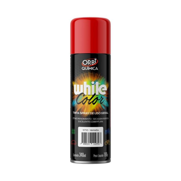 TINTA SPRAY WHITE COLOR VERMELHO 340ML/190GR