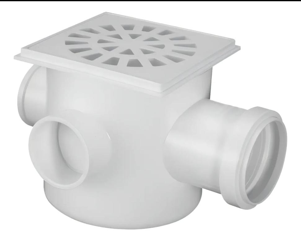CAIXA SIFONADA QUAD BRANCA 100X100X50MM