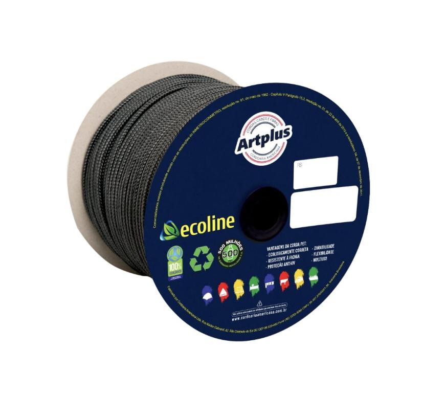 CORDA ECOLINE (CARRETEL) 06MM PRETA