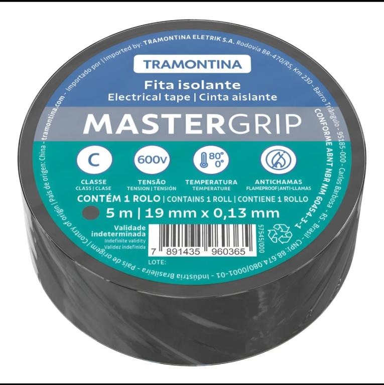 FITA ISOLANTE MASTERGRIP 5MTS 0,13 X 19MM