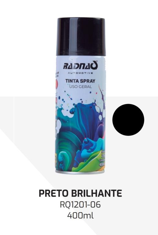 TINTA SPRAY USO GERAL PRETO BRILHANTE 400ML (EMB. C/6)