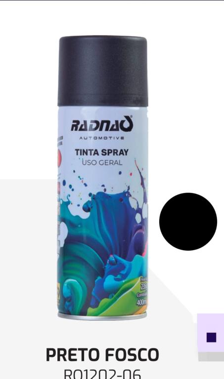 TINTA SPRAY USO GERAL PRETO FOSCO 400ML (EMB. C/6)