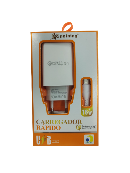 Carregador C/ Cabo Removivel Micro USB (V8) QC 3.0