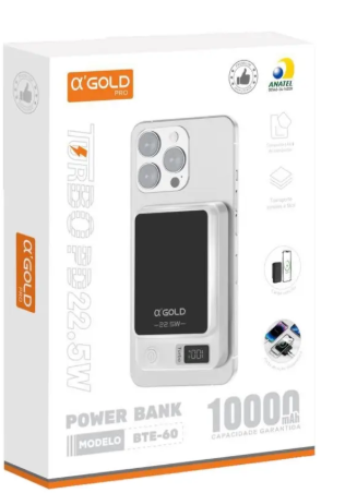 Carregador Portatil Sem Fio Magnetico 10.000 mAH