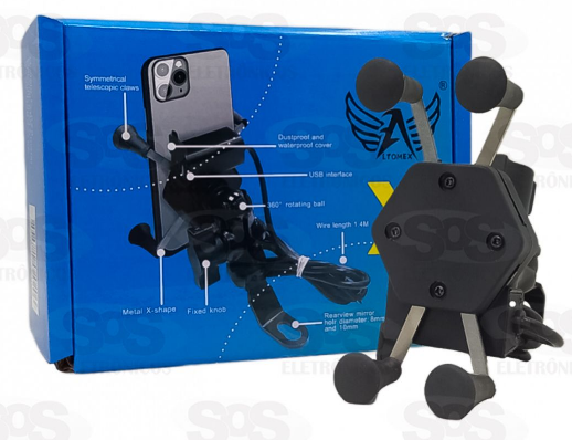 Suporte Para Moto Com Carregamento USB