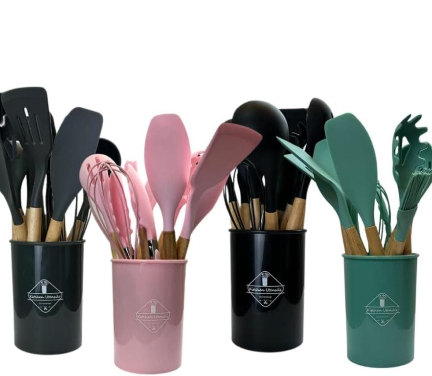 Kit de Utensílios De Cozinha Em Silicone 11 Peças