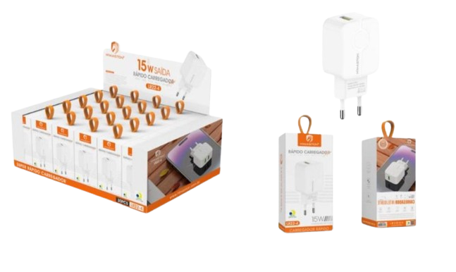 Carregador S/ Cabo 1 USB 15W